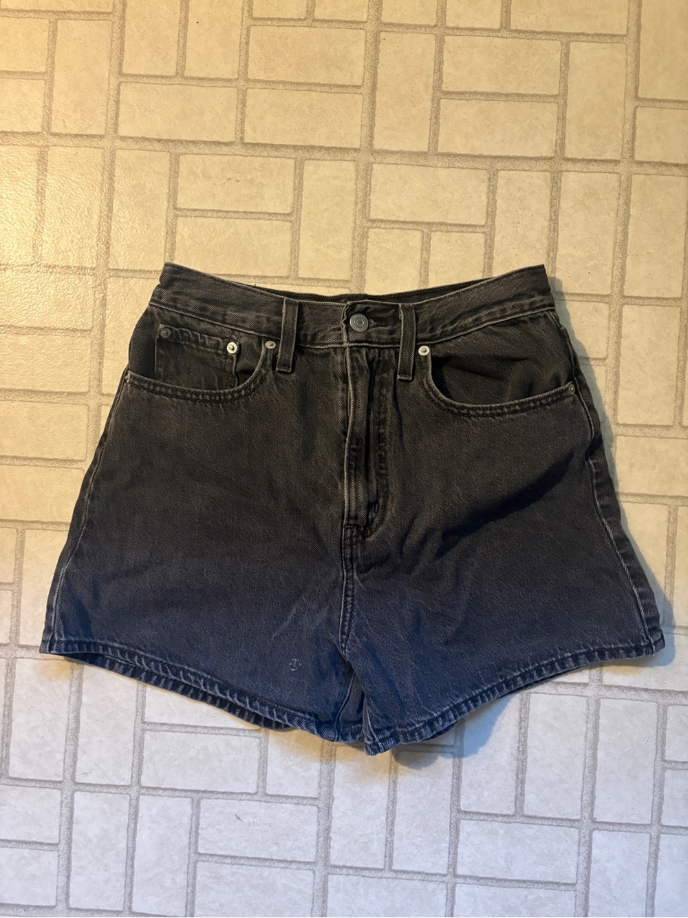 LEVI'S size 27 High-Waist Black Denim Women's Shorts